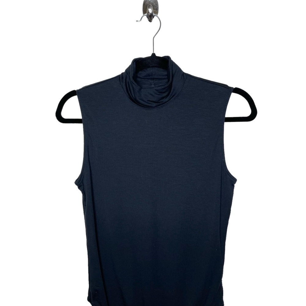 Everlane The Luster Mockneck Tank One-Piece Bodysuit Black - Picture 9 of 16